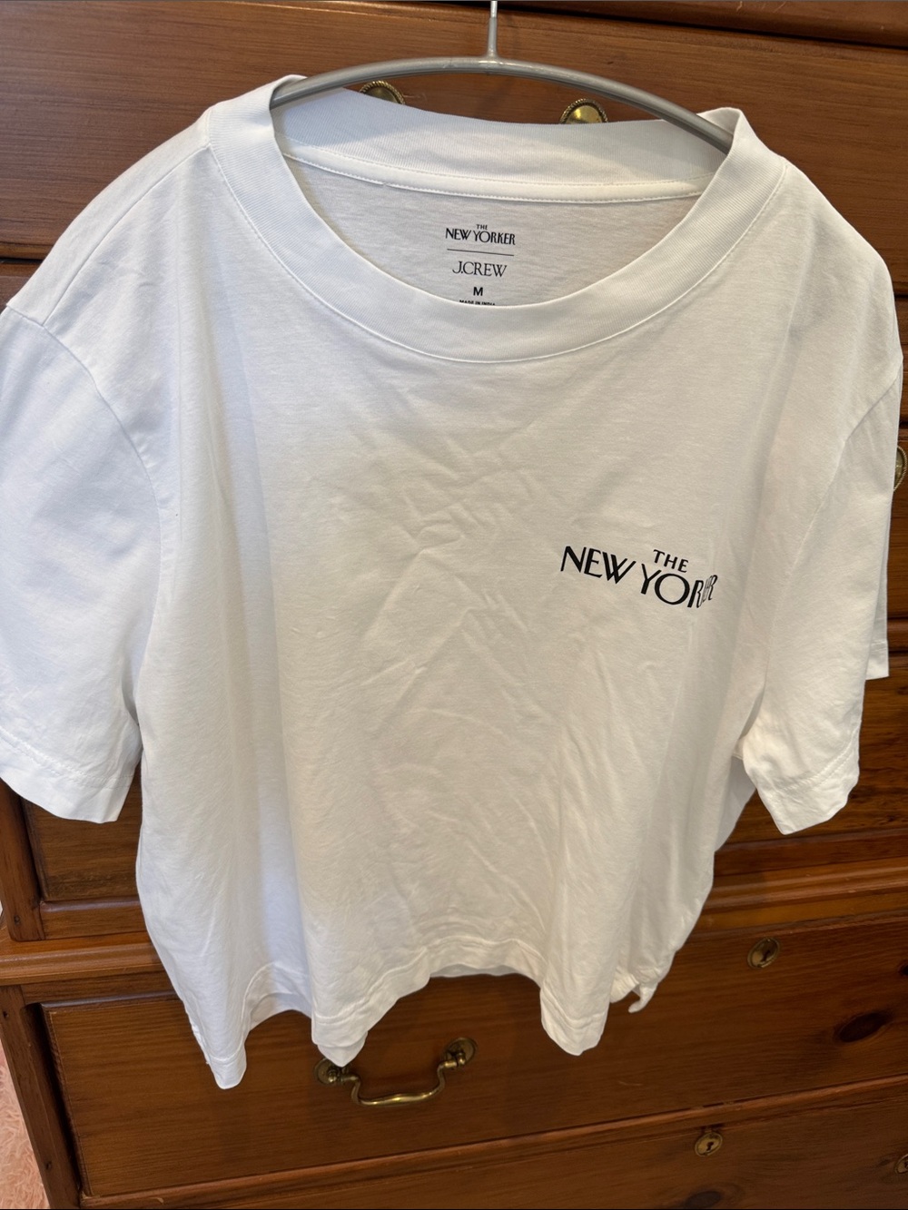 NWOT J. Crew Women's White Short Sleeve Tee with 'The New Yorker' Chest Logo